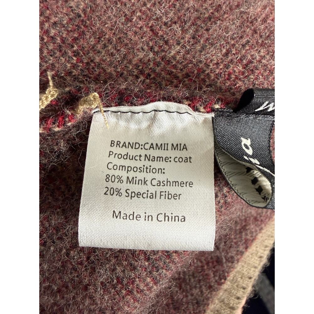 Cashmere Classic Check Plaid Hooded Coatigan Sweater Coat Size M - Picture 4 of 5